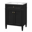 Meuble-lavabo de salle de bain avec tiroir basculant et portes à fermeture douce, armoire de rangement de salle de bain avec lavabo-802687974