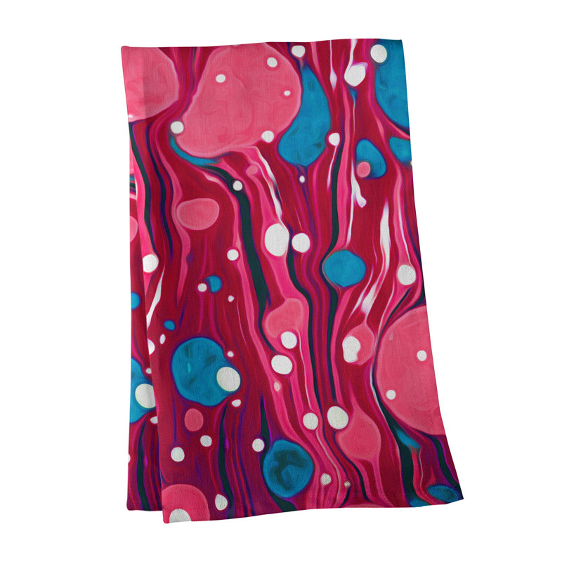 Tea Towel Kitchen Towel, Pink, Polyester Twill