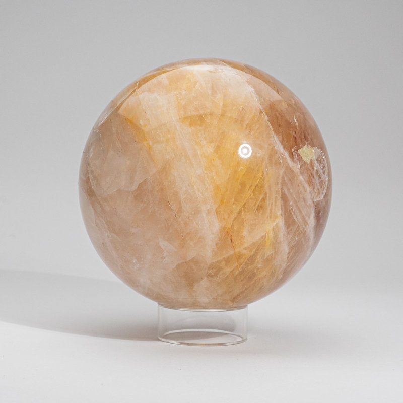 Sphère en quartz rose poli de Madagascar (6,75 po de diamètre, 17,2 lb)