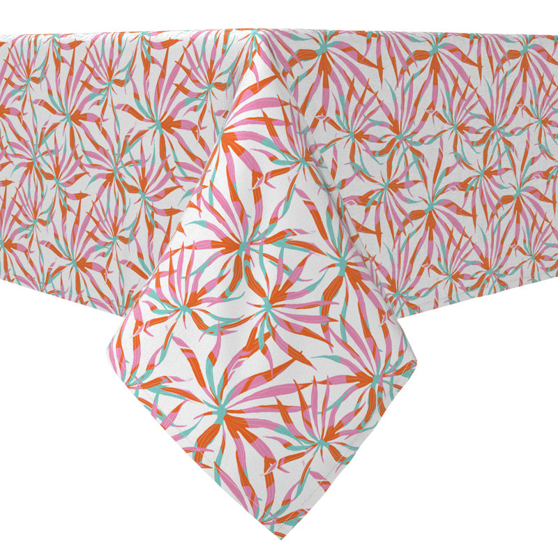 Rectangular Floral Cotton Twill Tablecloth