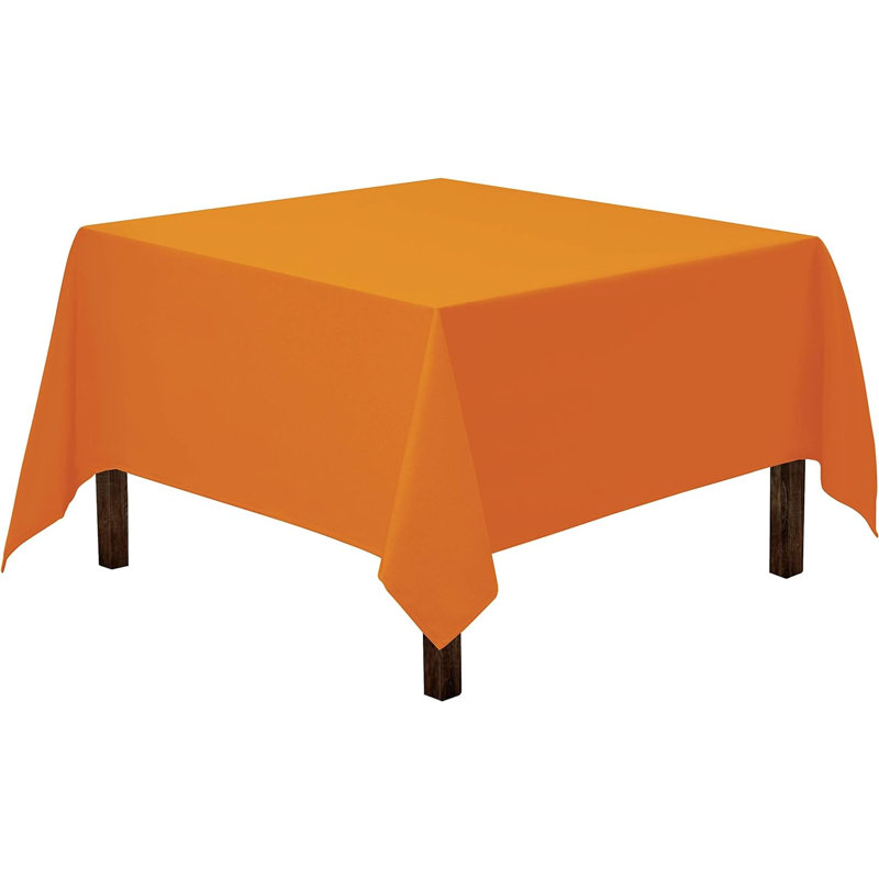 Amilliana Square No Pattern Polyester Tablecloth, 52" Square, Orange