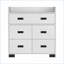 Commodes à 4 pieds, 5 tiroirs (4 simples et 1 double), plateau spacieux | Blanc | Panneau de particules-122067692