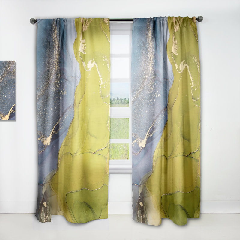 Paire de rideaux semi-transparents avec passe-tringle, L 52 po x L 120 po