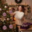Ensemble de 6 décorations de Noël 3,9 "en verre mauve-663877242