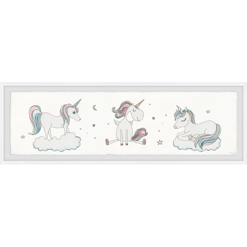 «Kobe Dream with Unicorns», reproduction encadrée, H 10 po x l 30 po x P 1,5 po