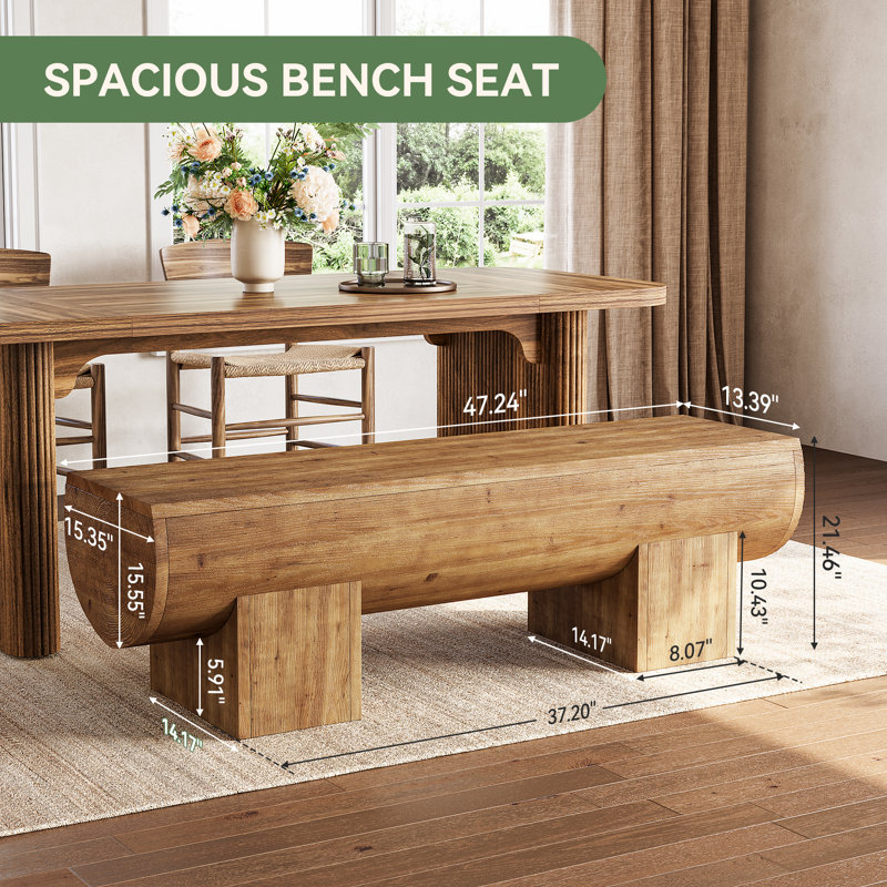 Solid Wood Dining Bench