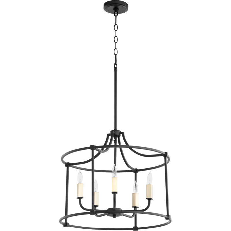 Lustre géométrique à 5 lumières Analie, Noir