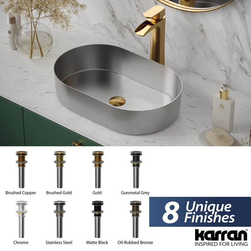 Karran PU25 Pop-Up Vanity Bowl Drain, Gold
