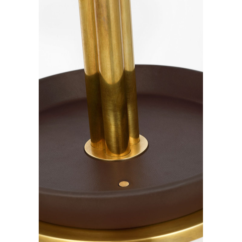 Hudson St. 20" Table Lamp, Natural Brass/Carob Leather