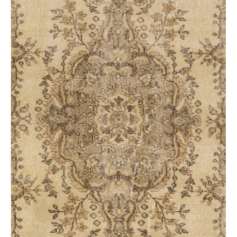 Tapis turc Oushak rétro unique fabriqué à la main