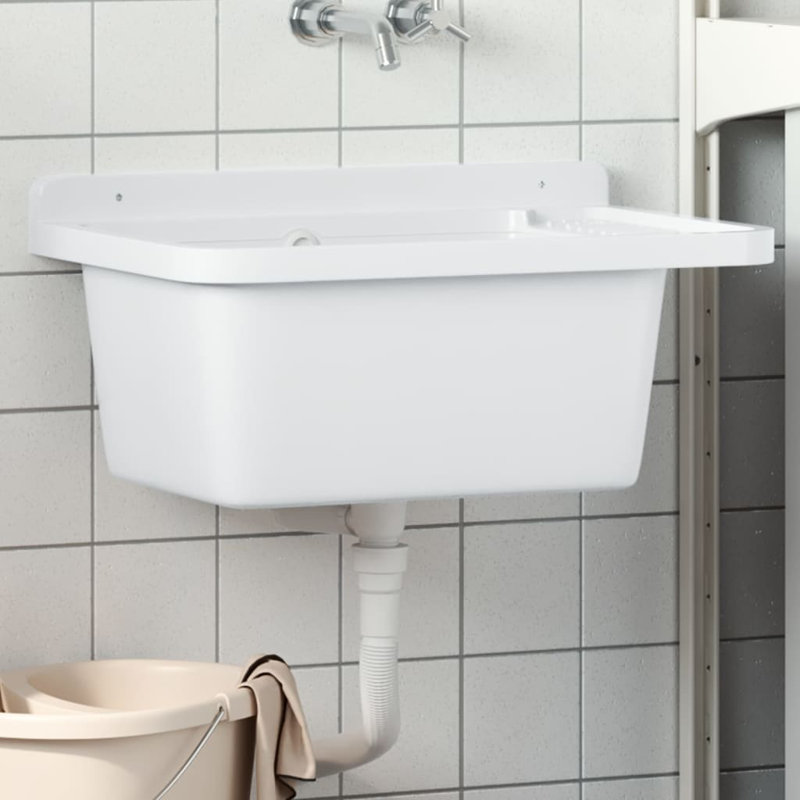 Belfry Bathroom Langlois Resin Sink, White, 28cm H x 40cm W x 60cm D