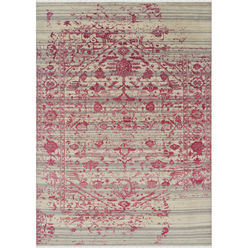 Tapis rectangulaire de conception unique 10 pi x 8 pi Ranveer