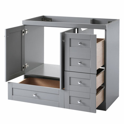 [Cabinet seulement] Meuble-lavabo gris de 36 po (lavabo non inclus)