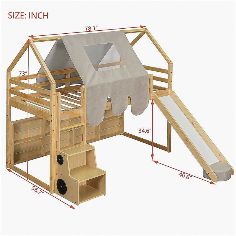 Structure de chalet en bois avec lit mezzanine