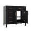 Meuble-lavabo de 36 pouces avec lavabo intégré, lavabo simple comprenant 4 tiroirs (1 tiroir rabattable inclus), 2 portes et une tablette réglable-1885823273