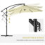 Parasols de 10 pi et accessoires avec auvent en lin beige et acier beige, conception réglable