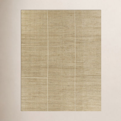 Natural Hand-Woven Striped Jute Rug