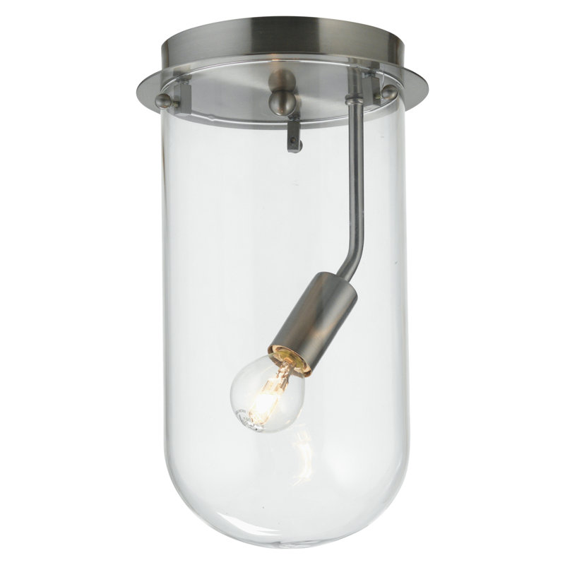 Shreveport Glass Flush Mount, Antique Chrome