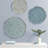 3 Blue Textured Feather Metal Wall Decor Discs - 20", 17.25", 14.25" Diameter, Indoor Display Blue, , , Hanging Object