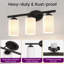 3-Light Dimmable Bathroom Vanity Light, Modern Light Fixtures with White Frosted Glass Shades (3 ST19 Bulbs Included)-1009528623