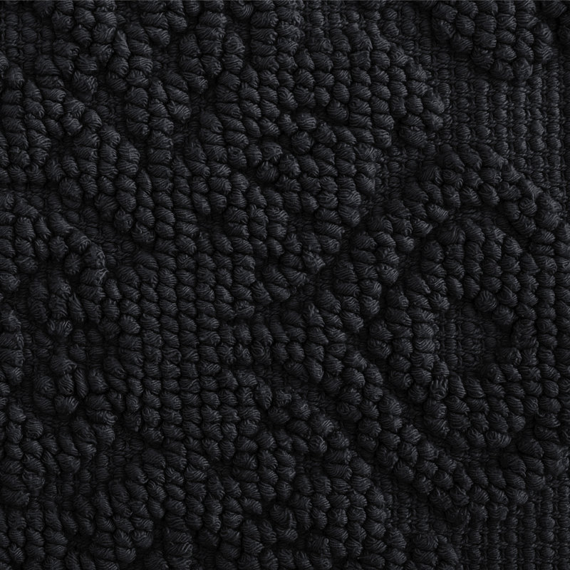 Ricardo 100% Cotton Bath Rug, Black, 17" W x 31" L