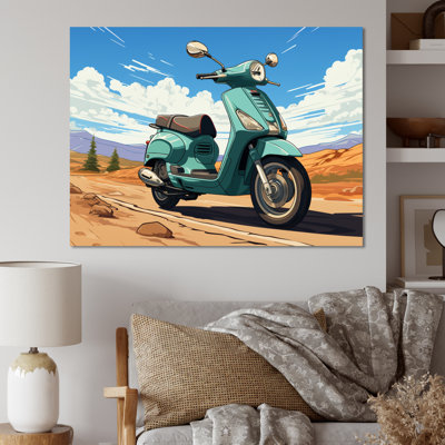 " Scooter Retro In Desert Landscape "