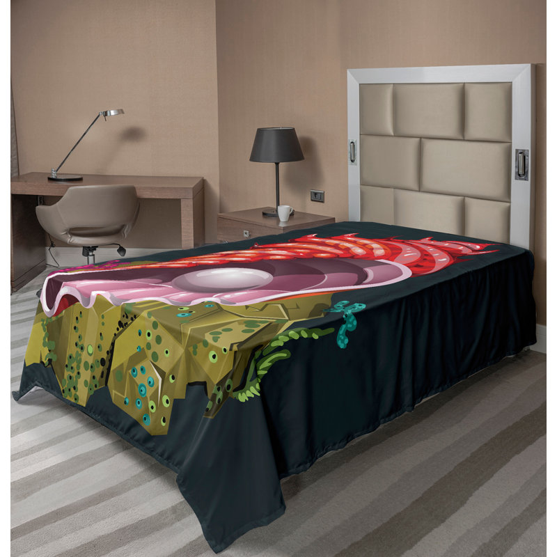 Multicolore Ambesonne, Drap plat pour lit simple