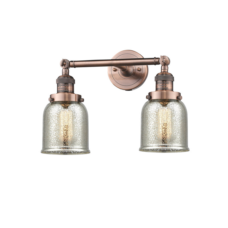 ClipperCove 2 - Light Dimmable Vanity Light, 6 Watt Vinage LED Bulb, Silver Mercury, Antique Copper