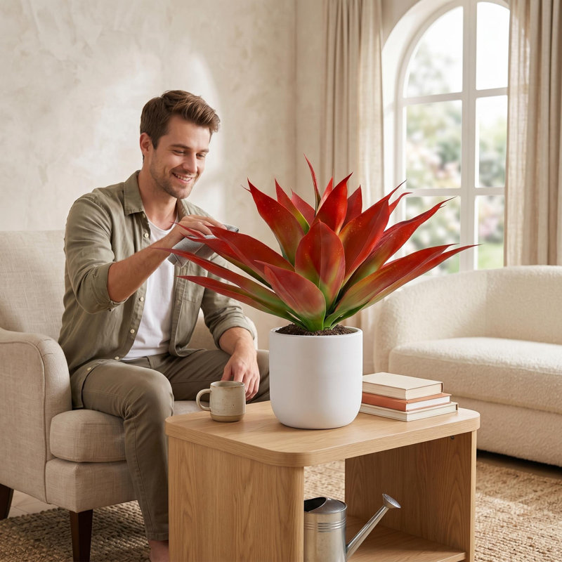 Ensemble de 2 grandes plantes artificielles en agave sans pot pour la décoration intérieure et extérieure, 20 po x 22 po