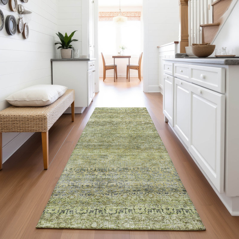 Premium Machine Washable Lyndhurst AMF1174 Stripes Rug, Runner 2'3" x 7'6"