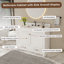 Ensemble de meuble-lavabo moderne 43 po avec plateau en fritté blanc Carrara, armoire de salle de bain multifonctionnelle avec portes et tiroir, structure solide et panneau de fibres à densité moyenne (trois trous de robinet)