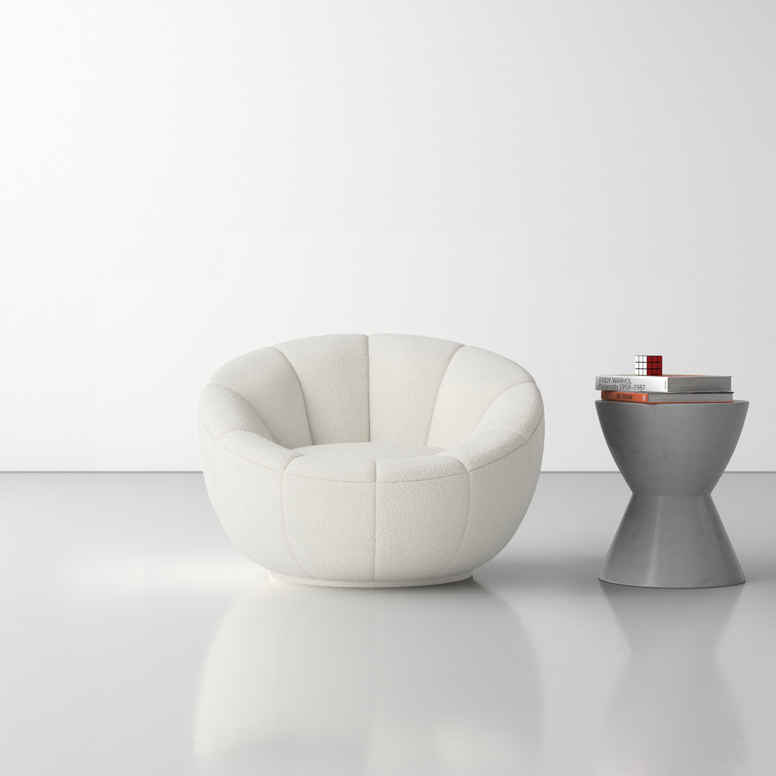 Dama Upholstered Swivel Barrel Chair