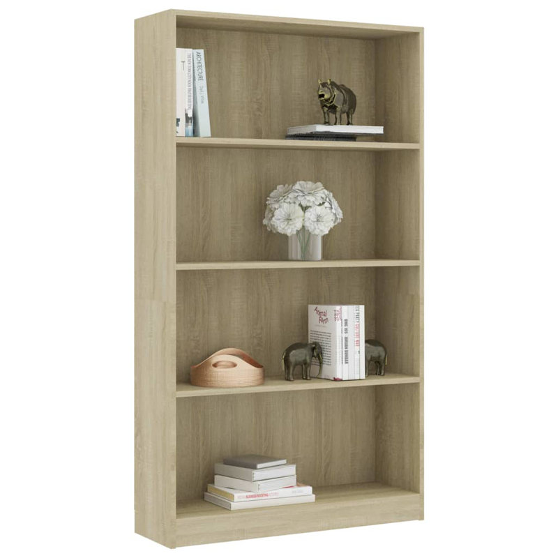 Bibliothèque en bois d'ingénierie, (2 tablettes) H 29,5 po x l 31,5 po x P 9,4 po, Chêne