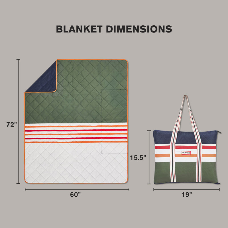Hunter Outdoor Blanket Tote Bag, Color Block Multi