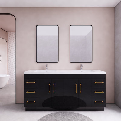 Meuble-lavabo sur pied avec lavabo en acrylique renforcé Verda