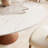 Dining Room Kitchen Table Round Conlon 47" For 4, Scratch-resistant Stone Top & Solid Wood Base-513373047-513373046