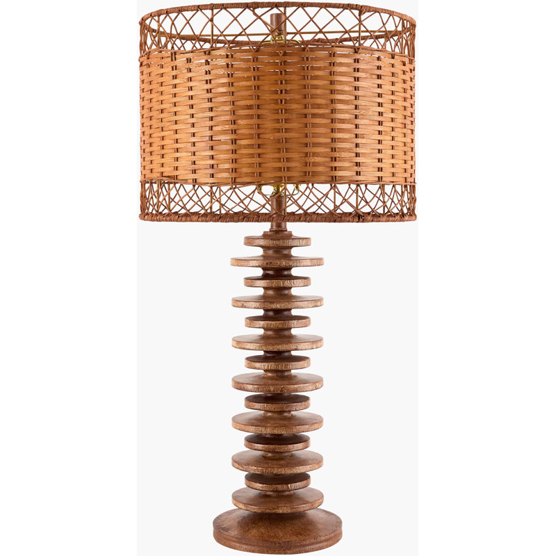 Resin Table Lamp with 3-Way Switch, Brown
