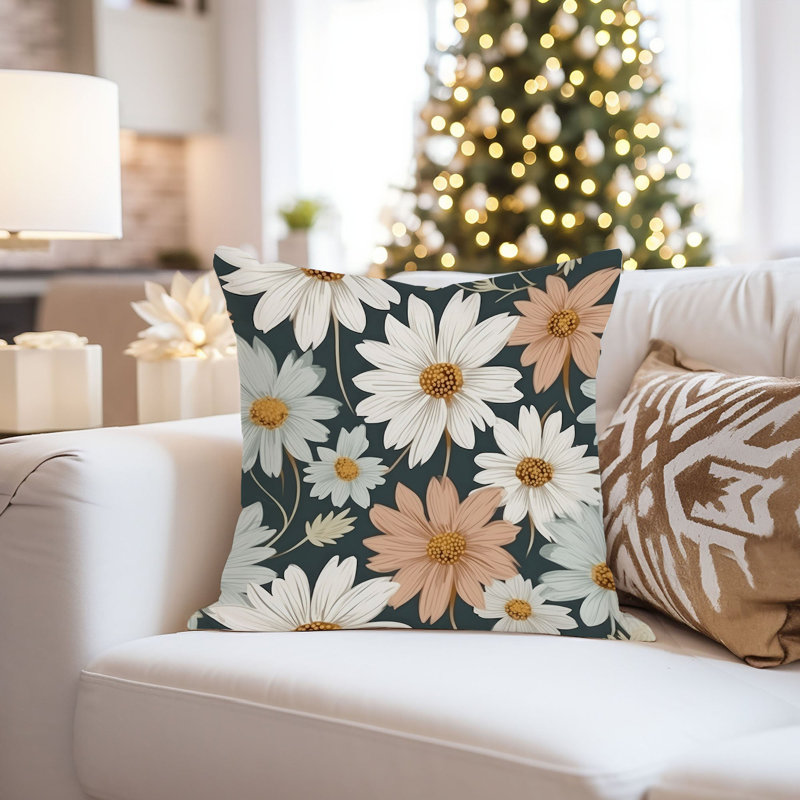 Floral Daisy Flowers Pattern VIII Cottage & Cottagecore, 16"H x 16"W