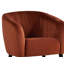 Fauteuil d'appoint contemporain de style américain brûlé orange avec capitonnage et pieds fuselés noirs, 30 po x 30 po x 32 po, 40 lb, bois d'acier pour le salon, design moderne et chic, 30 po de largeur, 32 po de profondeur