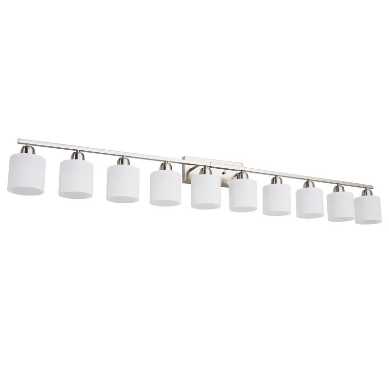 Nickel 10- Bathroom Lighting With Milky White Glass, Modern Vanity Lights For Over Mirror, Wall Bedroom And Living Areas, E26 Socket Various Bulbs, Adjustable Brightness, Design, Iron Material, 6.8
