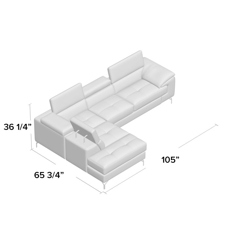 Ventamin Upholstered L-Shaped Sectional, Left Hand Facing