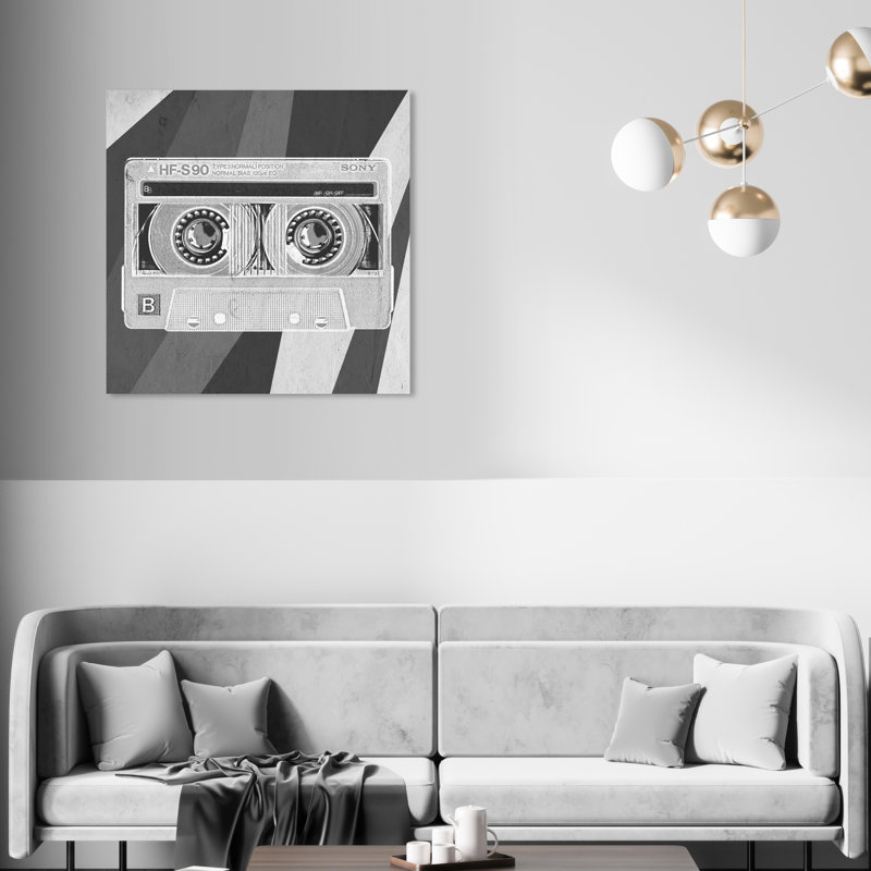 My Mixtape Music Notes - Print, H 30 po x l 30 po, Toile tendue