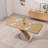 47.25 "-63" Modern Extendable Wooden Dining Table with X-Shaped Metal Base
