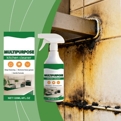 cleaning solution Multi-purpose Kitchen Cleaner Household Strong Degreasing And Stain Removal Agent Cleans Heavy Oil From Range Hoods  120ml.