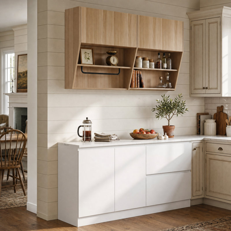 Raymund 66.9"W Kitchen Pantry Cabinet Buffet Table