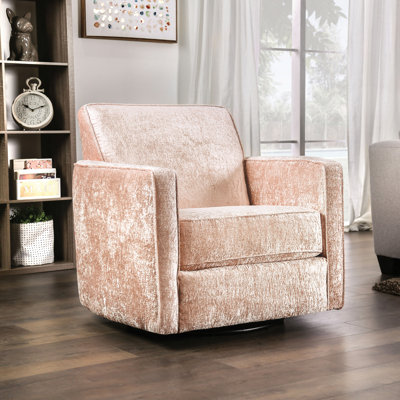 Yakyra 36" W Velvet Swivel Armchair