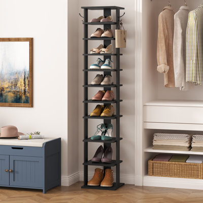 10 Tier Shoe Rack, Shoe Tower for Small Spaces
