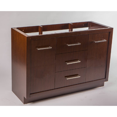Lootens 48 " W Freestanding Standard 2 Double Vanity Bathroom Vanity With Ceramic Top