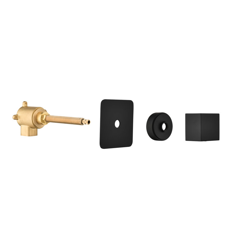 Valve de contrôleur de volume de douche principale. Poignée réglable en laiton. 3/4 po en métal coulé. Résistance à la corrosion et à la rouille. Noir mat. Installation sans effort. Corps de valve de contrôle l 3,52 po x H 2,2 po. P 2,03 lb.