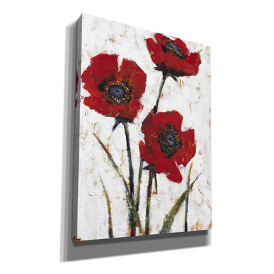 «Red Poppy Fresco II» par Tim O'toole, art mural sur toile